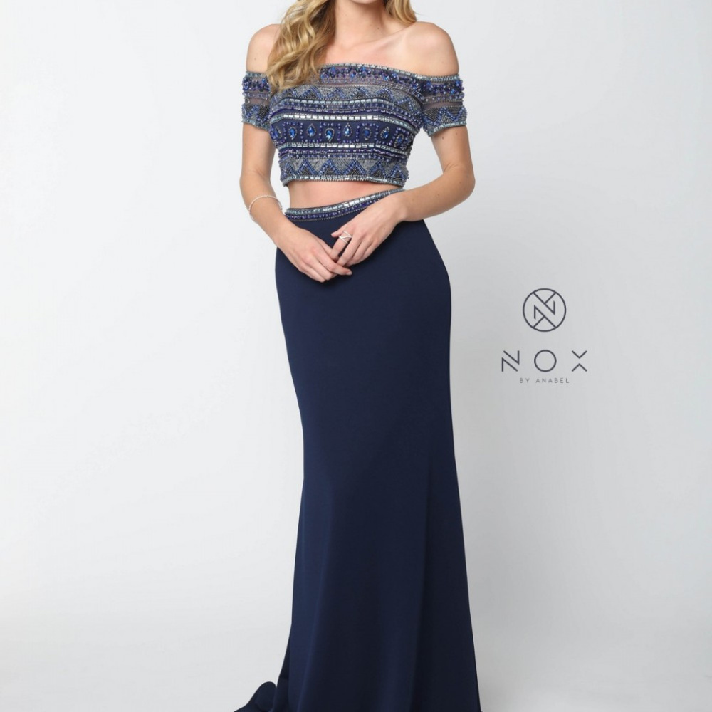 Two Piece Off Shoulder Mermaid Shape Dress NXC082